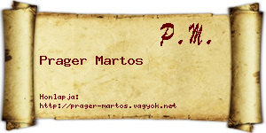 Prager Martos névjegykártya
